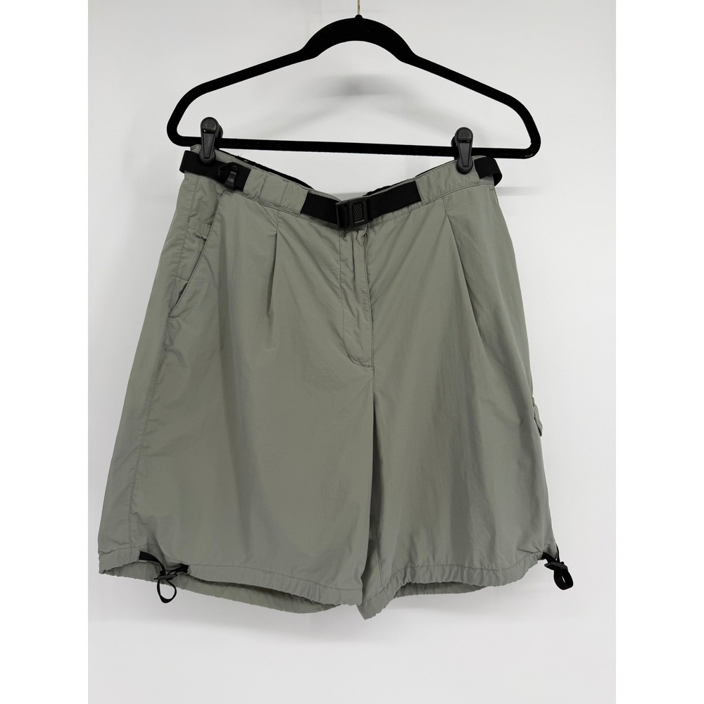 ExOfficio Womens Hiking Shorts Sage Green Nylon Belted Cargo Pockets Size M